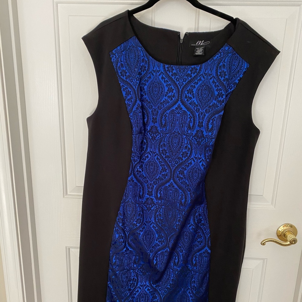 Black and royal blue illusion dress